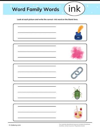 Identify and Write The Ink Words
