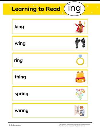 Ing Words Family Reading Practice
