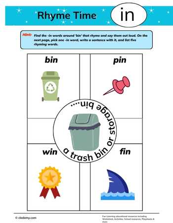 Rhyme Match with -In Words