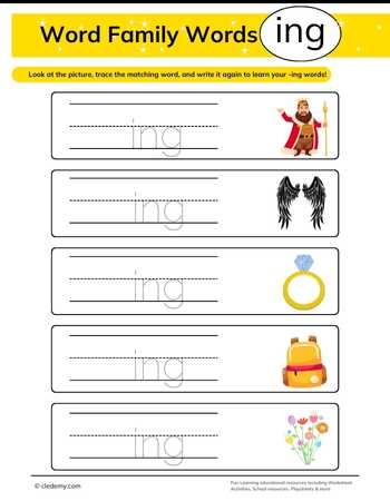 Trace, Write, and Learn Ing Words