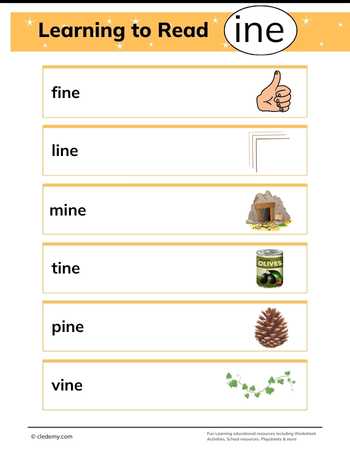 Ine Words Family Reading Practice