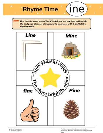 Rhyme Match with -Ine Words