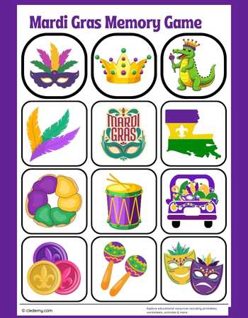 Mardi Gras Memory Game