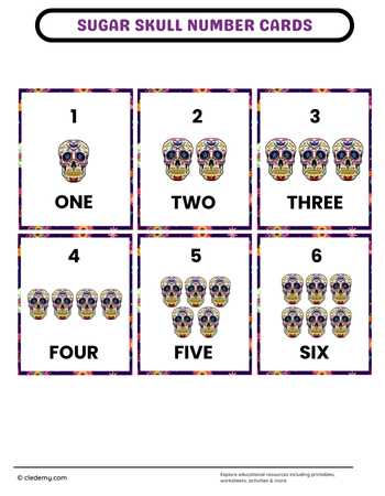 Sugar Skull Number Cards