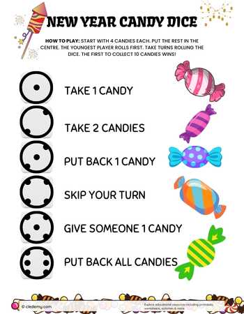 New Year Candy Dice