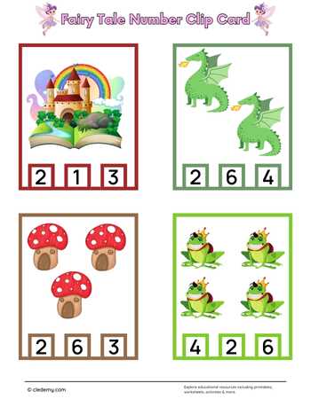 Fairy Tale Number Clip Card