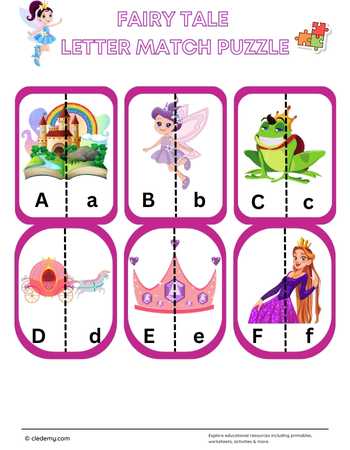 Fairy Tale Letter Matching Card - (A to L) Puzzle