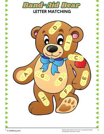Band-Aid Bear Letter Matching