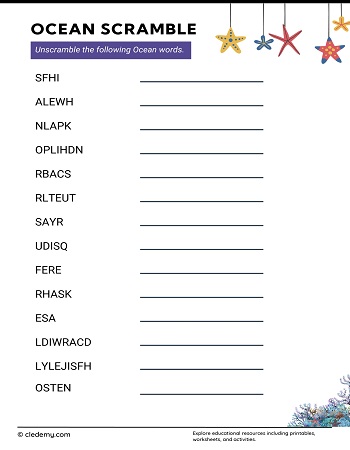 Ocean-Word Scramble