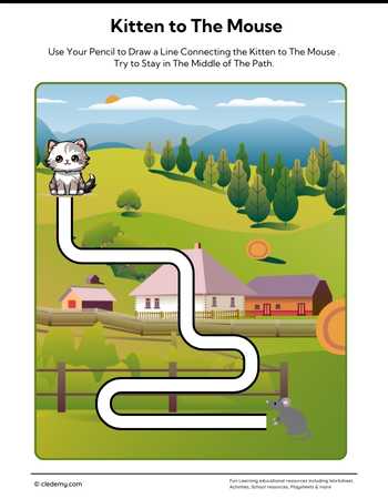 Kitten Adventure: Find the Way -Pencil Control Path