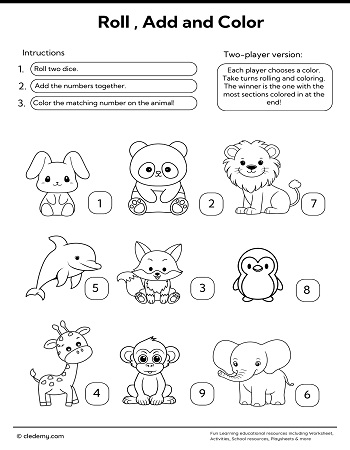 Animal Roll, Add and Color