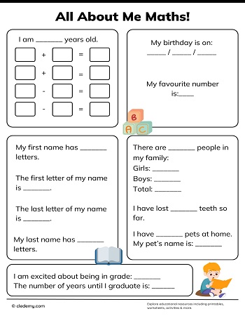 Personal Math Fun: All About Me