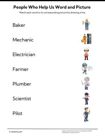 People Who Help Us: Match the Words and Pictures