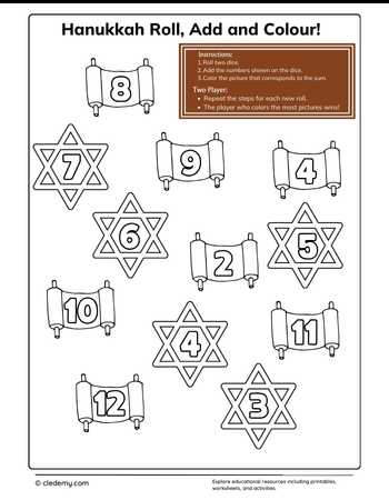 Hanukkah-Roll, Add and Colour