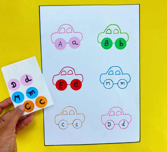 Car Wheels Letter Matching