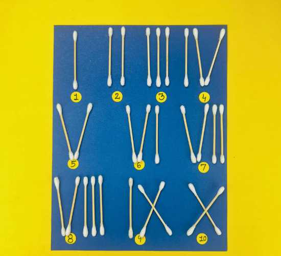 Cotton Buds Roman Numbers