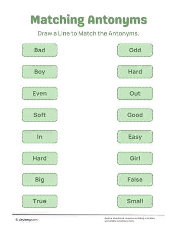 Matching Antonyms