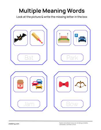 Write Multiple Meaning Words