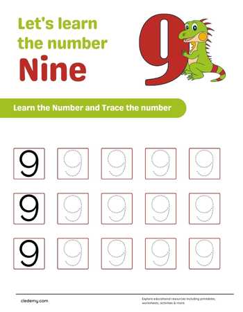 Tracing the Numbers 9