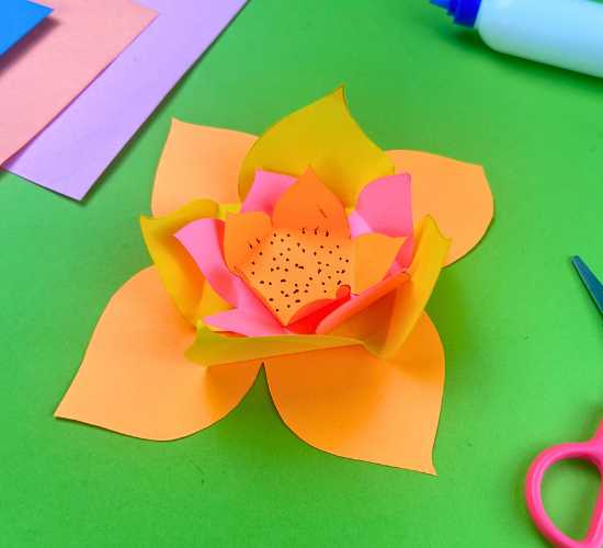 Colorful Paper Lotus Craft