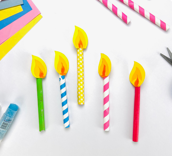 Paper Straw Birthday Candles Craft