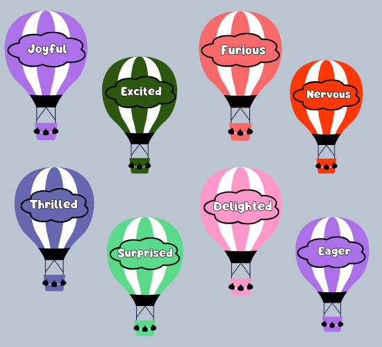 Wow Words on Hot Air Balloons