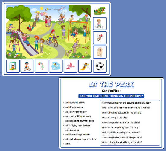 At the Park Can You Find...? Poster and Prompt Card Pack
