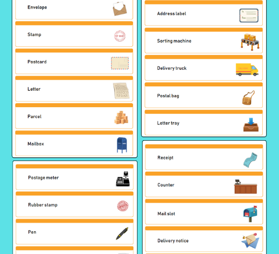Post Office Word Cards