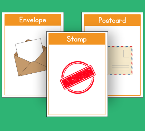 Post Office Role Play Flashcards