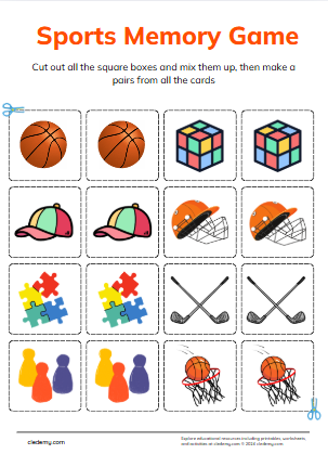 Sports Fun Memory Matching Game
