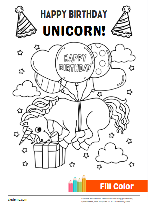 Birthday Themed Coloring Fun