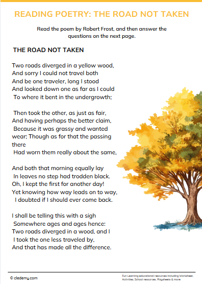 Reading Poetry: The Road Not Taken