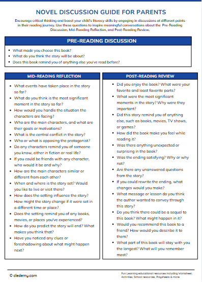 Novel Discussion Guide for Parents