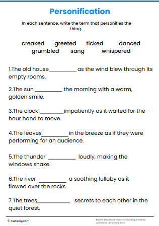 Personification Grade 5