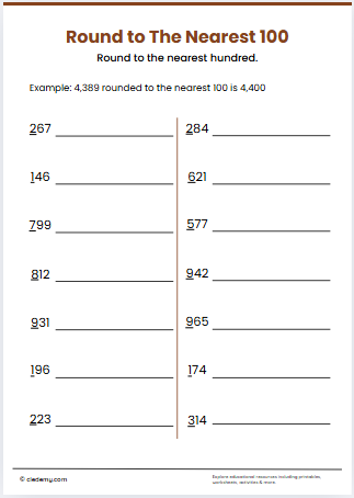 Round 4 Digit Numbers to The Nearest 100
