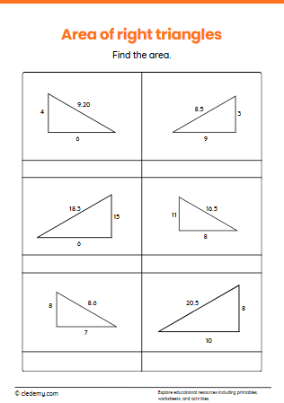 Area of Right Triangles