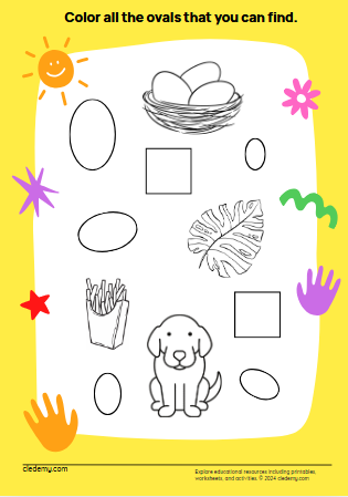Find and Color the Ovals