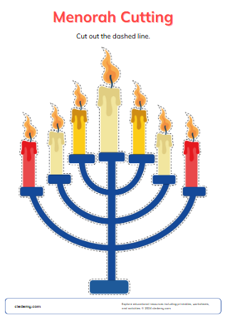 Hanukkah Lights and Cutting Practice!