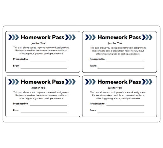 Homework and Late Homework Passes