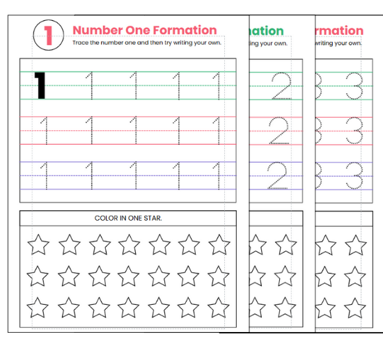 Numbers Formation Worksheets