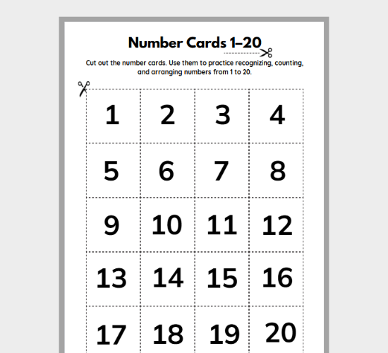 Number Cards 1–100