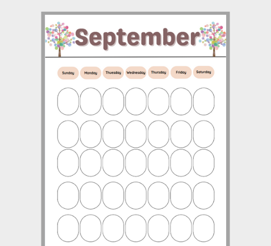 September Fun Calendar