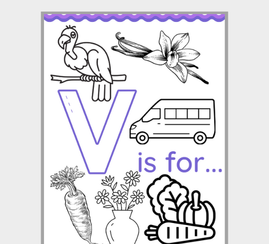 Uppercase Letter V Words