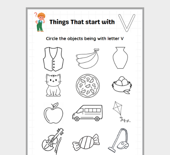 Letter V Object Search