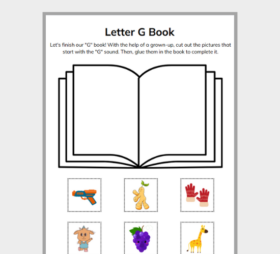 Letter G Cut and Paste