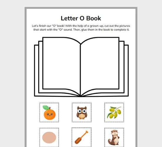 Letter O Cut and Paste