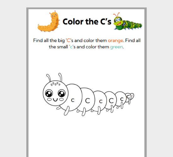 Letter C find and Color
