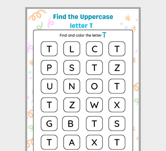 Find The Uppercase Letter T
