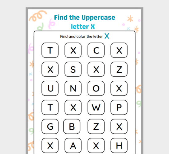 Find The Uppercase Letter X