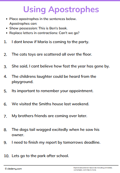 Using Apostrophes